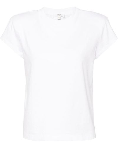 Agolde Bryce Shoulder Pads Cotton T-shirt - White