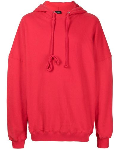 we11done Hoodie oversize à logo au dos - Rouge