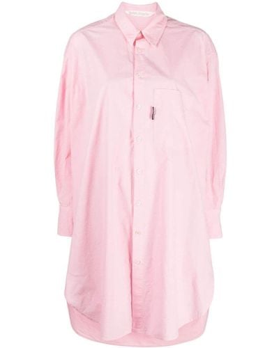 Palm Angels Cotton Shirt Dress - Pink