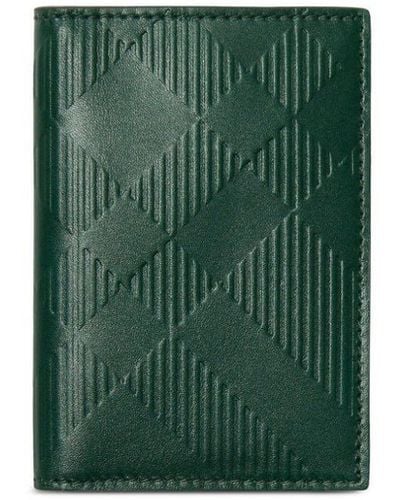 Burberry Checked Bifold Card Holder - Green