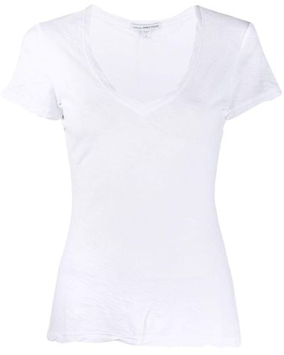 James Perse T-shirt con arricciature - Bianco