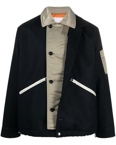 Sacai Button-up Jack - Zwart