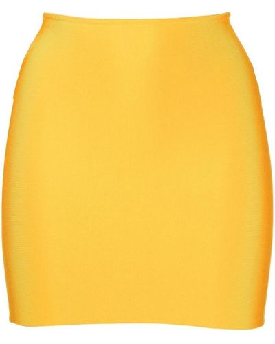 Hervé L. Leroux Fitted Mini Skirt - Yellow