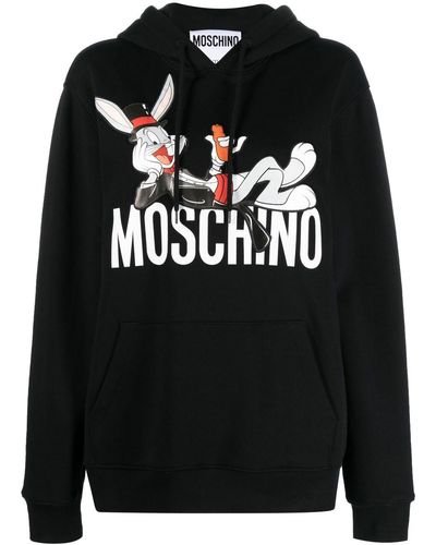 Moschino Bugs Bunny Print Hoodie - Black