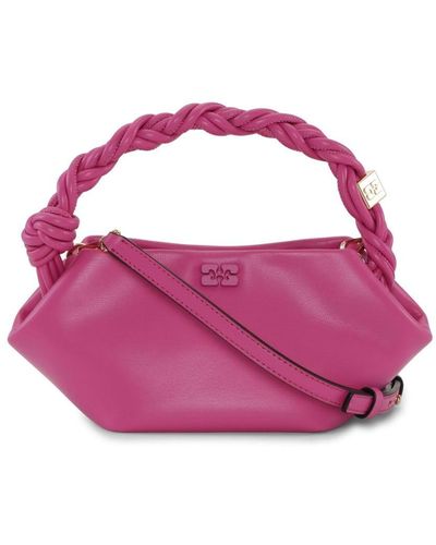 Ganni Bou Recycled-leather Tote Bag - Pink