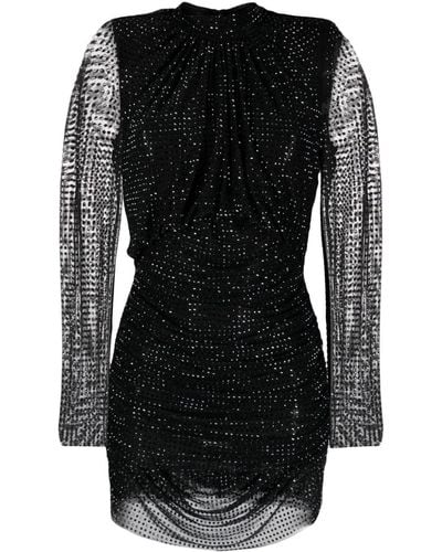 Self-Portrait Mini-jurk Verfraaid Met Kristallen - Zwart