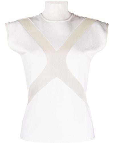 Genny X Panel-detail High-neck Top - White