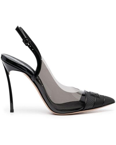 Casadei Blade Fluo Pvc Leather Court Shoes - Metallic