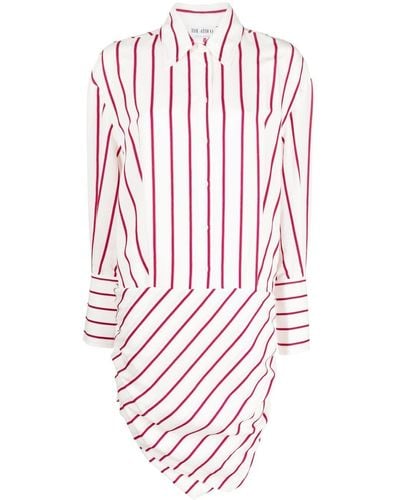 The Attico Hatty Striped Draped Dress - Pink