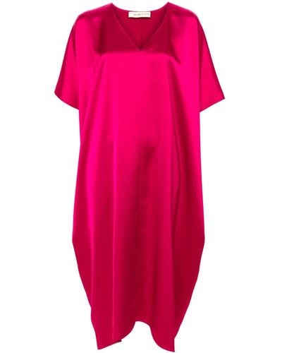 Blanca Vita Satin Shift Midi Dress - Pink