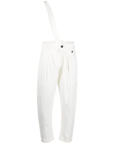 Isabel Benenato High-waisted Linen Trousers - White