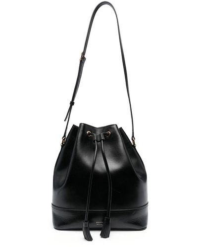 Khaite Cecilia Logo-print Bucket Bag - Black