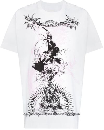 Givenchy Gothic プリント Tシャツ - ホワイト