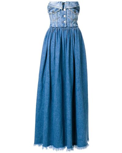Vivetta Strapless Denim Dress - Blue