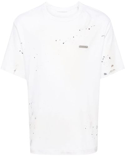 Helmut Lang T-shirt Met Verfspatten - Wit