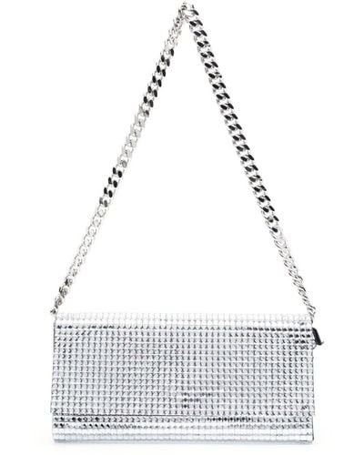 Rosantica Metallic-effect Sequinned Clutch Bag - White