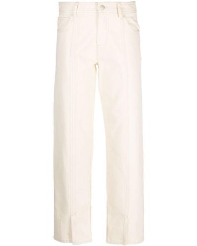 Aeron Curl Straight-leg Cotton Trousers - White
