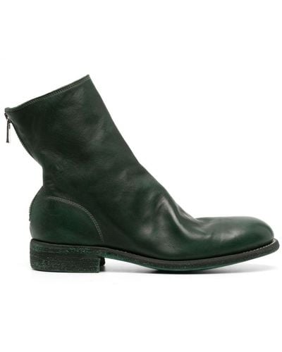 Guidi Zip-up Leather Ankle Boots - Green