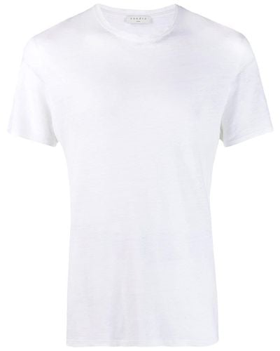 Sandro Round-neck Linen T-shirt - White