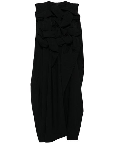 Comme des Garçons Knotted Wool Midi Dress - Black