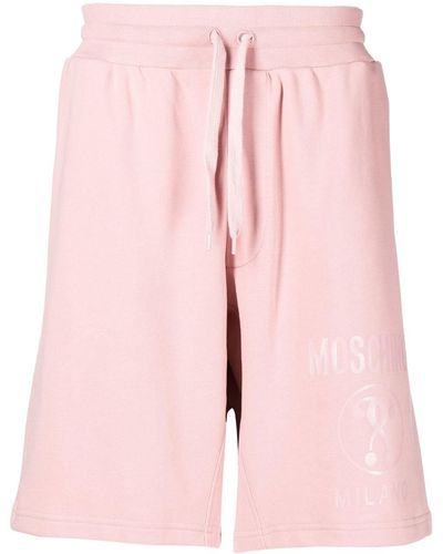 Moschino Pantalones cortos de chándal con logo - Rosa