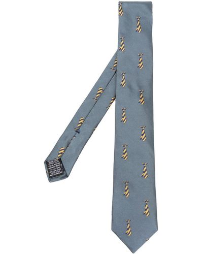 Paul Smith Patterned-jacquard Silk Tie - Blue