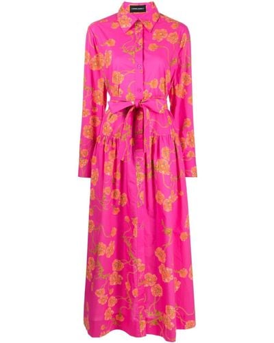 Cynthia Rowley Floral-print Cotton Midi Dress - Pink