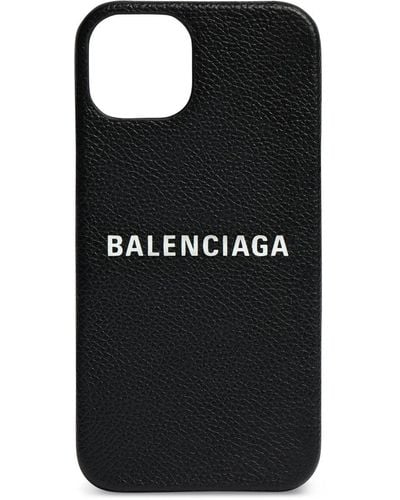 Balenciaga Cash Leather Iphone 13 Case - Black