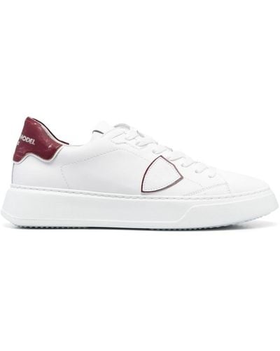 Philippe Model Temple Low-top Leather Sneakers - White