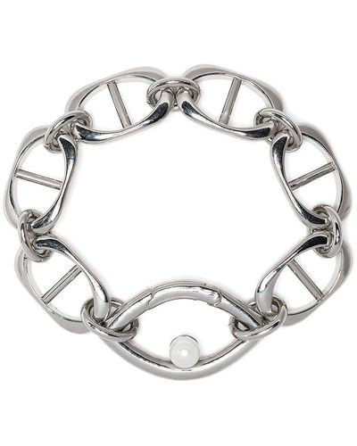 CAPSULE ELEVEN Eye Opener Chain Pearl Bracelet - Metallic