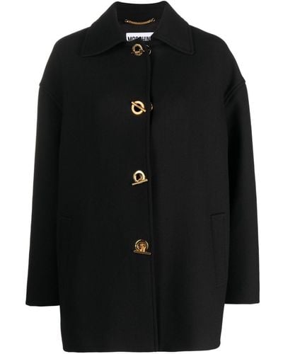 Moschino Virgin Wool-blend Coat - Black