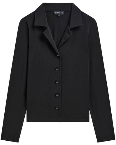 agnès b. Buttoned Long-sleeve Shirt - Black