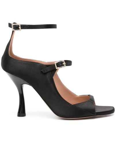 Malone Souliers Riley 90mm Satin Sandals - Black