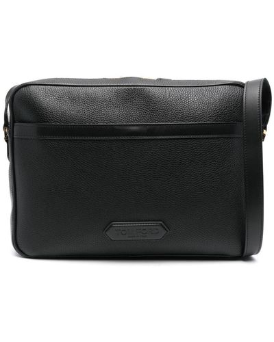 Tom Ford Logo-appliqué Leather Briefcase - Black