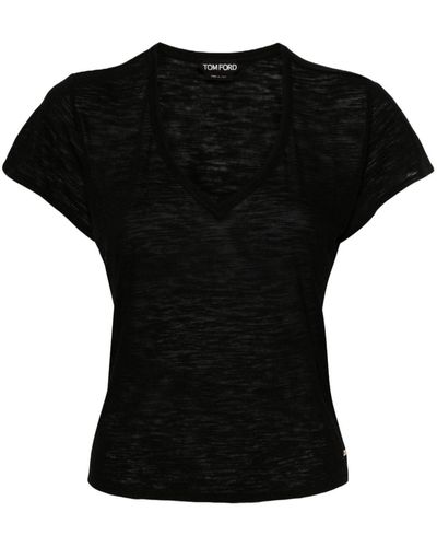 Tom Ford T-shirt mélange semi trasparente - Nero