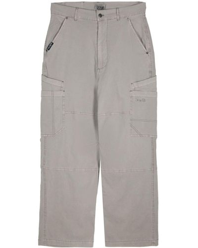 Izzue Straight-leg Cotton Trousers - Grey