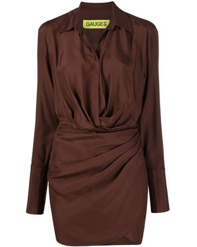 GAUGE81 Naha Short Dress - Brown