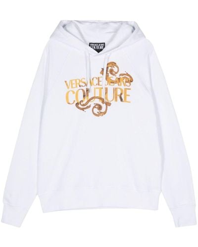 Versace Logo-print Cotton Hoodie - White