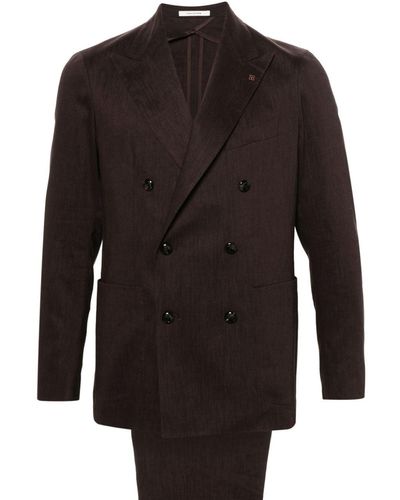 Tagliatore Textured single-breasted suit - Schwarz