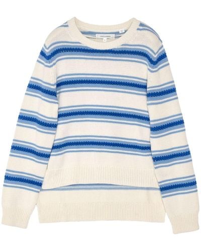 Chinti & Parker Striped Cotton Jumper - Blauw