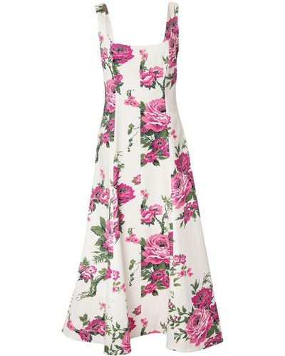 Carolina Herrera Midi-jurk Met Bloemenprint - Wit