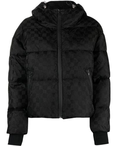 MISBHV Logo Jacquard Hooded Ski Jacket - Black