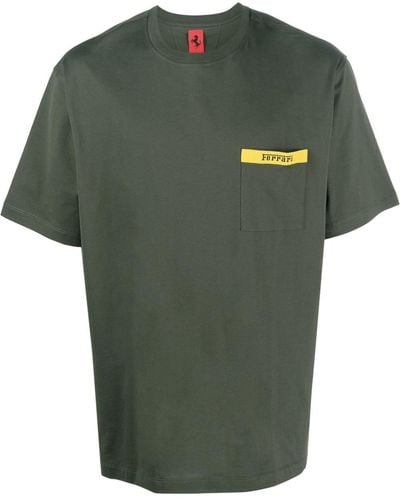 Ferrari T-Shirt mit Logo-Print - Grün