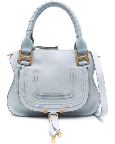 Chloé Small Marcie Double Carry Leather Bag - Grey