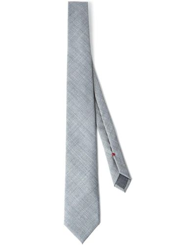 Brunello Cucinelli Textured-finish Wool Tie - Gray
