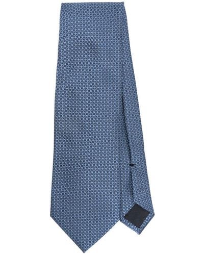 Tom Ford Geometric-pattern Silk Tie - Blue
