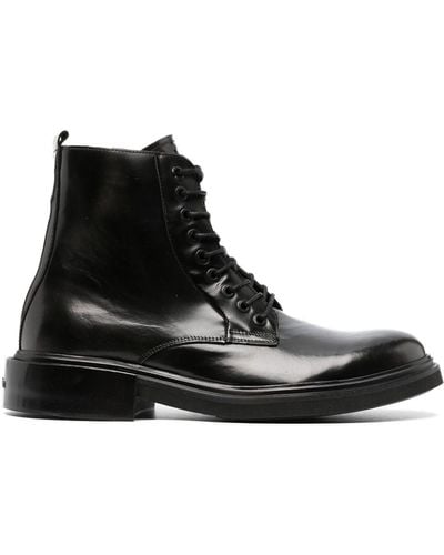 Calvin Klein Leather Lace-up Boots - Black