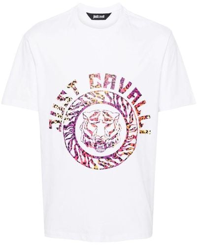 Just Cavalli T-Shirt mit Logo-Print - Weiß