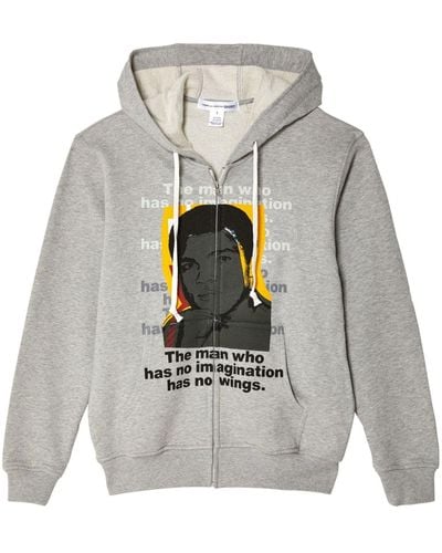 Comme des Garçons Hoodie en coton à imprimé graphique - Gris