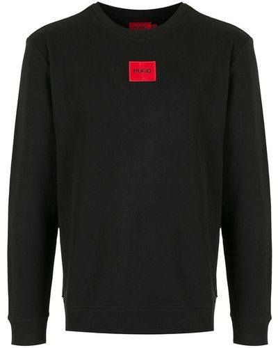 HUGO ロゴパッチ スウェットシャツ - ブラック